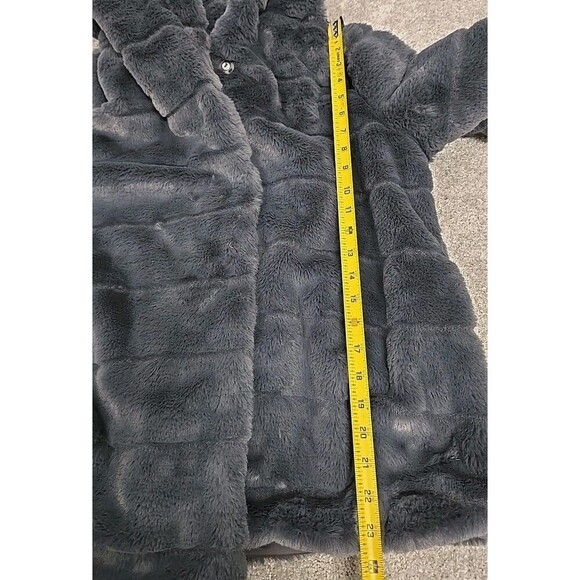 Apparis Goldie Faux Vegan Fur Oversized Hood Jacket Carbon Gray Women’s Size XS - Picture 10 of 11